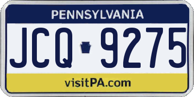 PA license plate JCQ9275