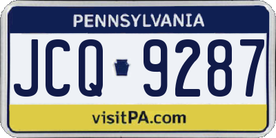 PA license plate JCQ9287