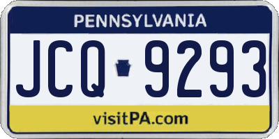 PA license plate JCQ9293