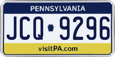 PA license plate JCQ9296