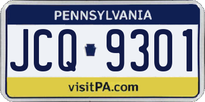 PA license plate JCQ9301