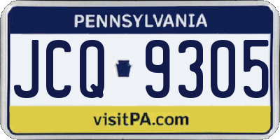 PA license plate JCQ9305