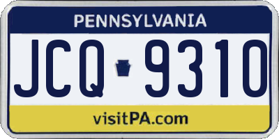 PA license plate JCQ9310