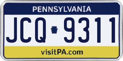 PA license plate JCQ9311