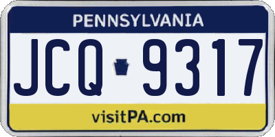 PA license plate JCQ9317