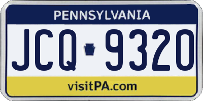 PA license plate JCQ9320