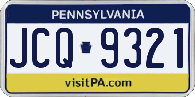 PA license plate JCQ9321
