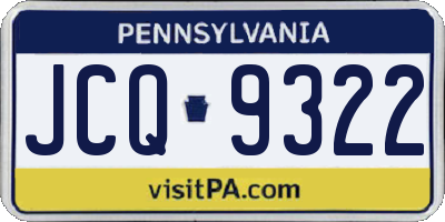 PA license plate JCQ9322
