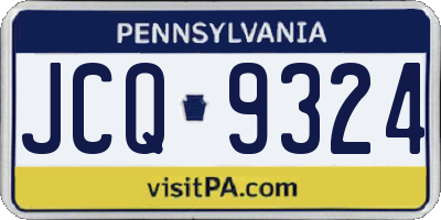 PA license plate JCQ9324