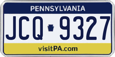 PA license plate JCQ9327