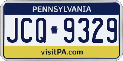 PA license plate JCQ9329