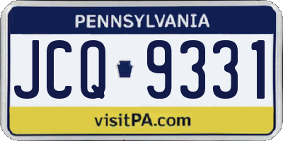 PA license plate JCQ9331