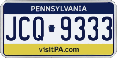 PA license plate JCQ9333