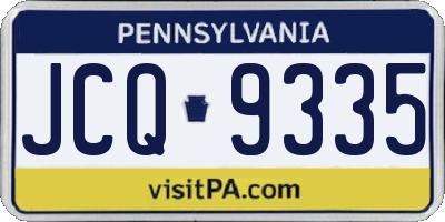 PA license plate JCQ9335
