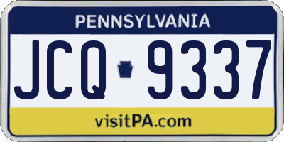 PA license plate JCQ9337