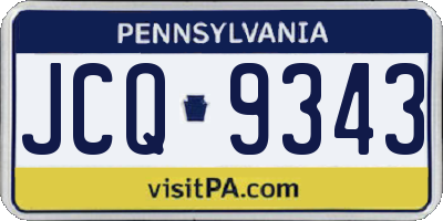 PA license plate JCQ9343