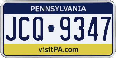 PA license plate JCQ9347