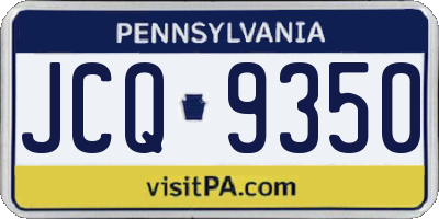 PA license plate JCQ9350