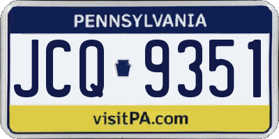 PA license plate JCQ9351