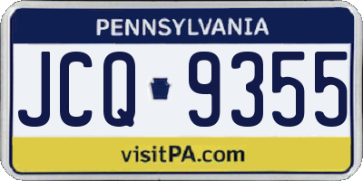 PA license plate JCQ9355