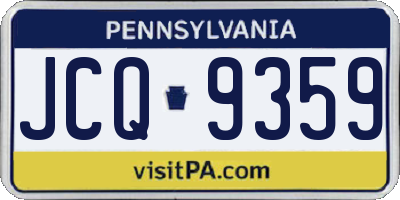 PA license plate JCQ9359