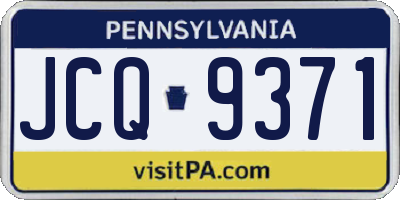 PA license plate JCQ9371