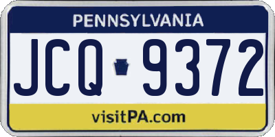PA license plate JCQ9372