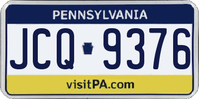 PA license plate JCQ9376