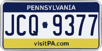 PA license plate JCQ9377