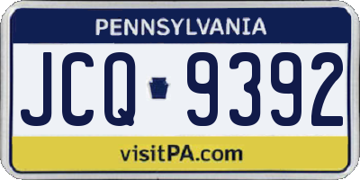 PA license plate JCQ9392