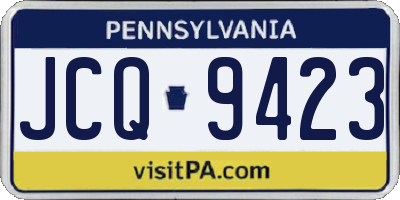 PA license plate JCQ9423