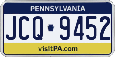 PA license plate JCQ9452