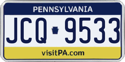 PA license plate JCQ9533