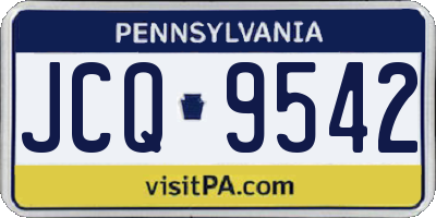 PA license plate JCQ9542