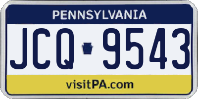 PA license plate JCQ9543