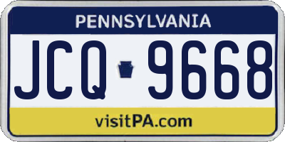 PA license plate JCQ9668