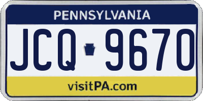 PA license plate JCQ9670