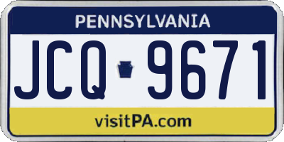PA license plate JCQ9671