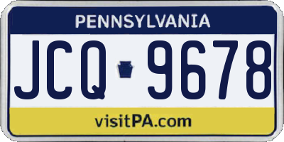 PA license plate JCQ9678
