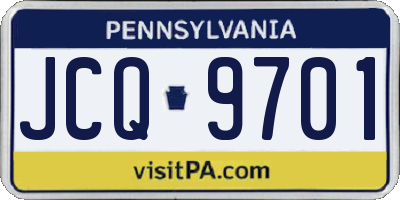 PA license plate JCQ9701