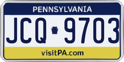 PA license plate JCQ9703
