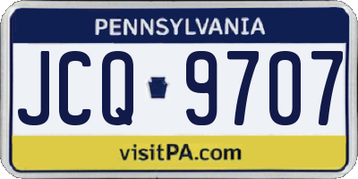 PA license plate JCQ9707