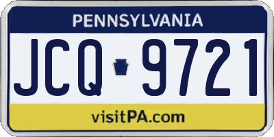 PA license plate JCQ9721