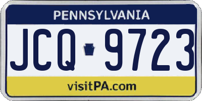 PA license plate JCQ9723