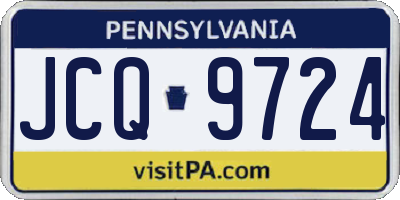 PA license plate JCQ9724