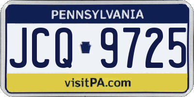 PA license plate JCQ9725