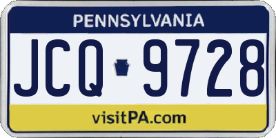 PA license plate JCQ9728