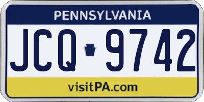 PA license plate JCQ9742