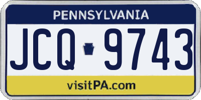 PA license plate JCQ9743