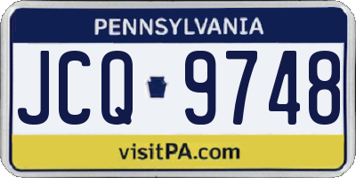 PA license plate JCQ9748